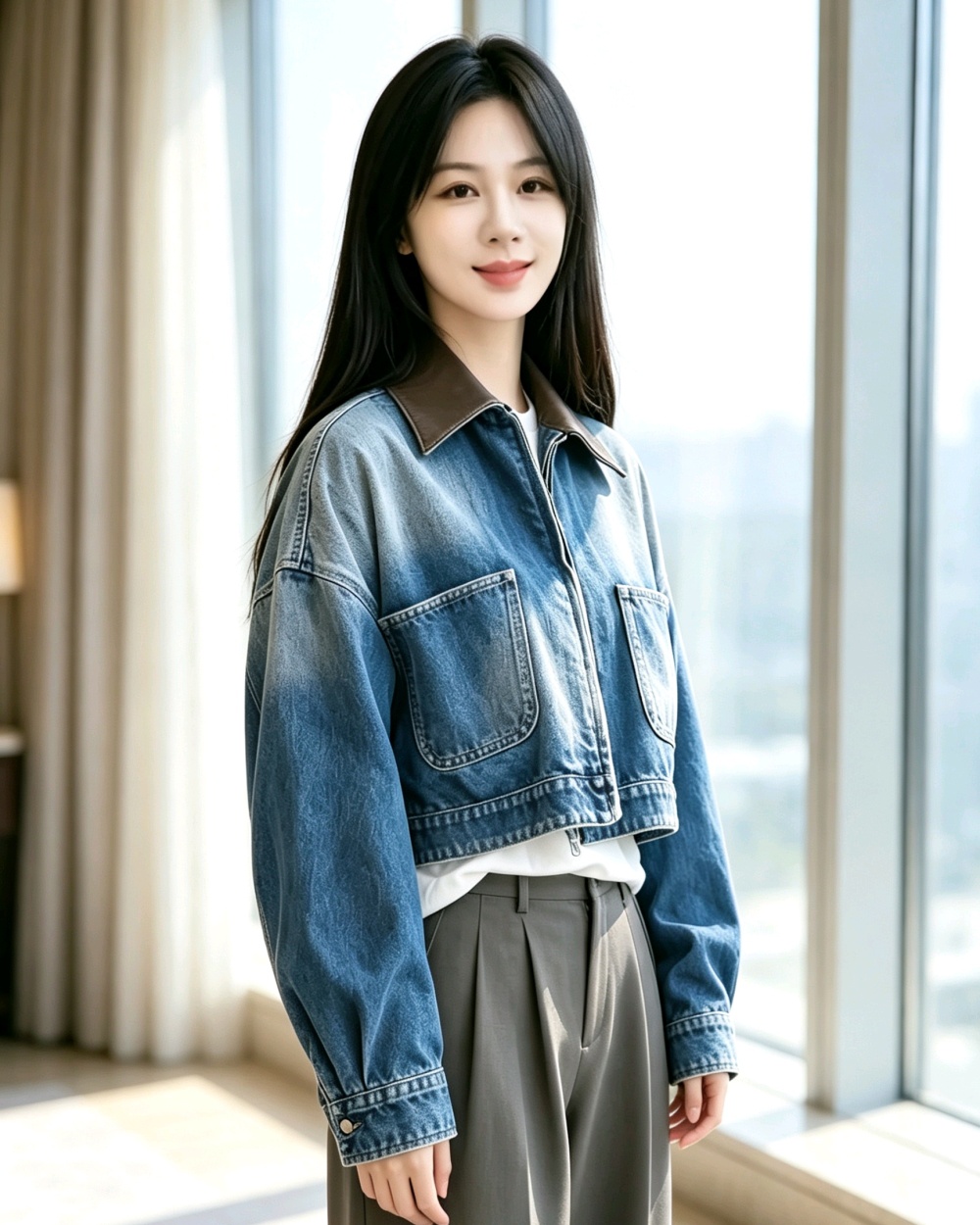 Retro loose jacket short spring and autumn tops