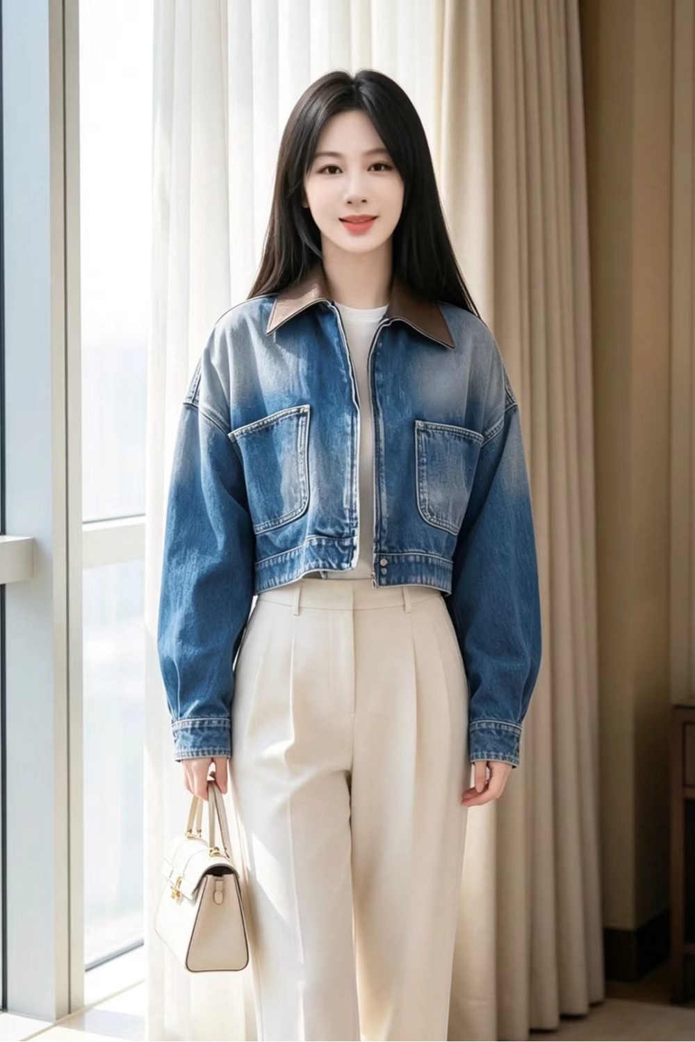 Retro loose jacket short spring and autumn tops