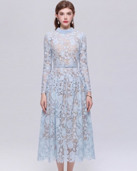 France style A-line elegant temperament lace dress
