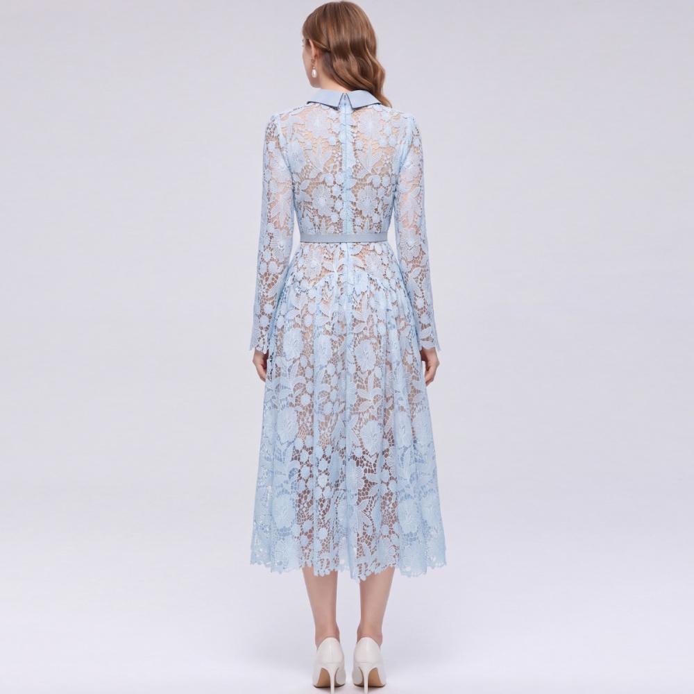 France style A-line elegant temperament lace dress