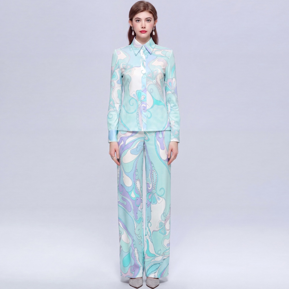 Loose long pants all-match shirt 2pcs set