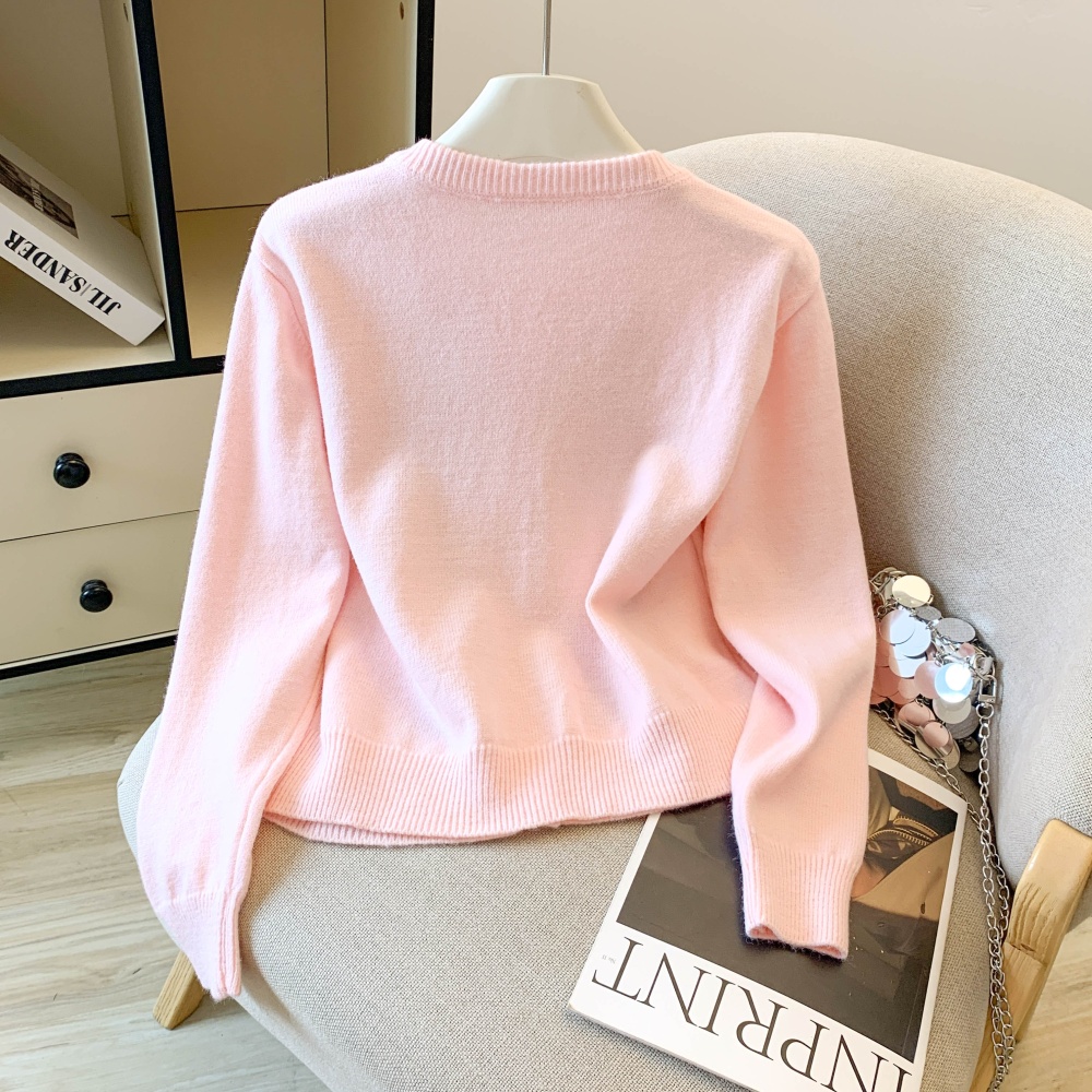 Autumn Casual quilted bow college style cardigan for women