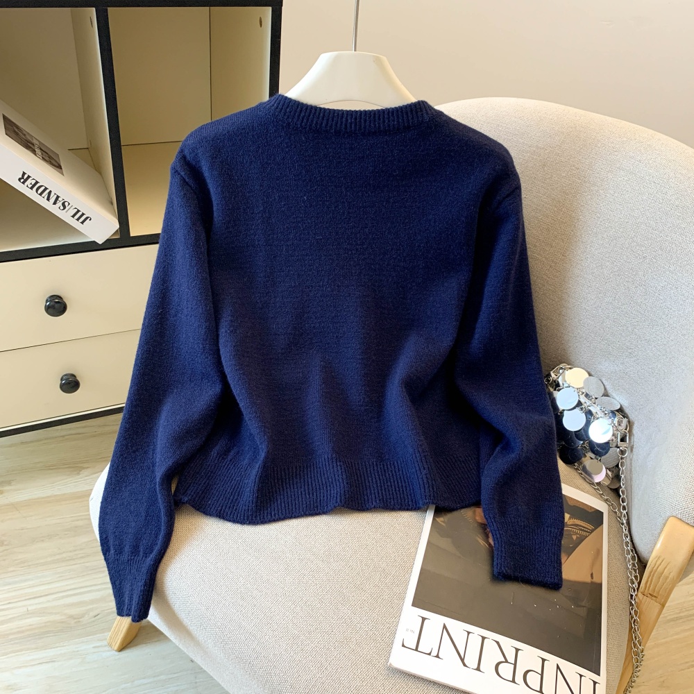 Autumn Casual quilted bow college style cardigan for women