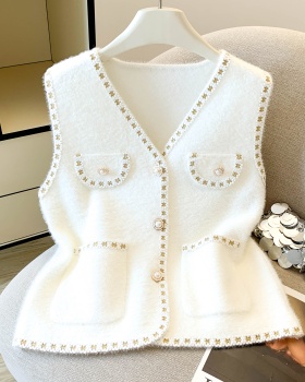 Spring and autumn loose tops chanelstyle vest for women