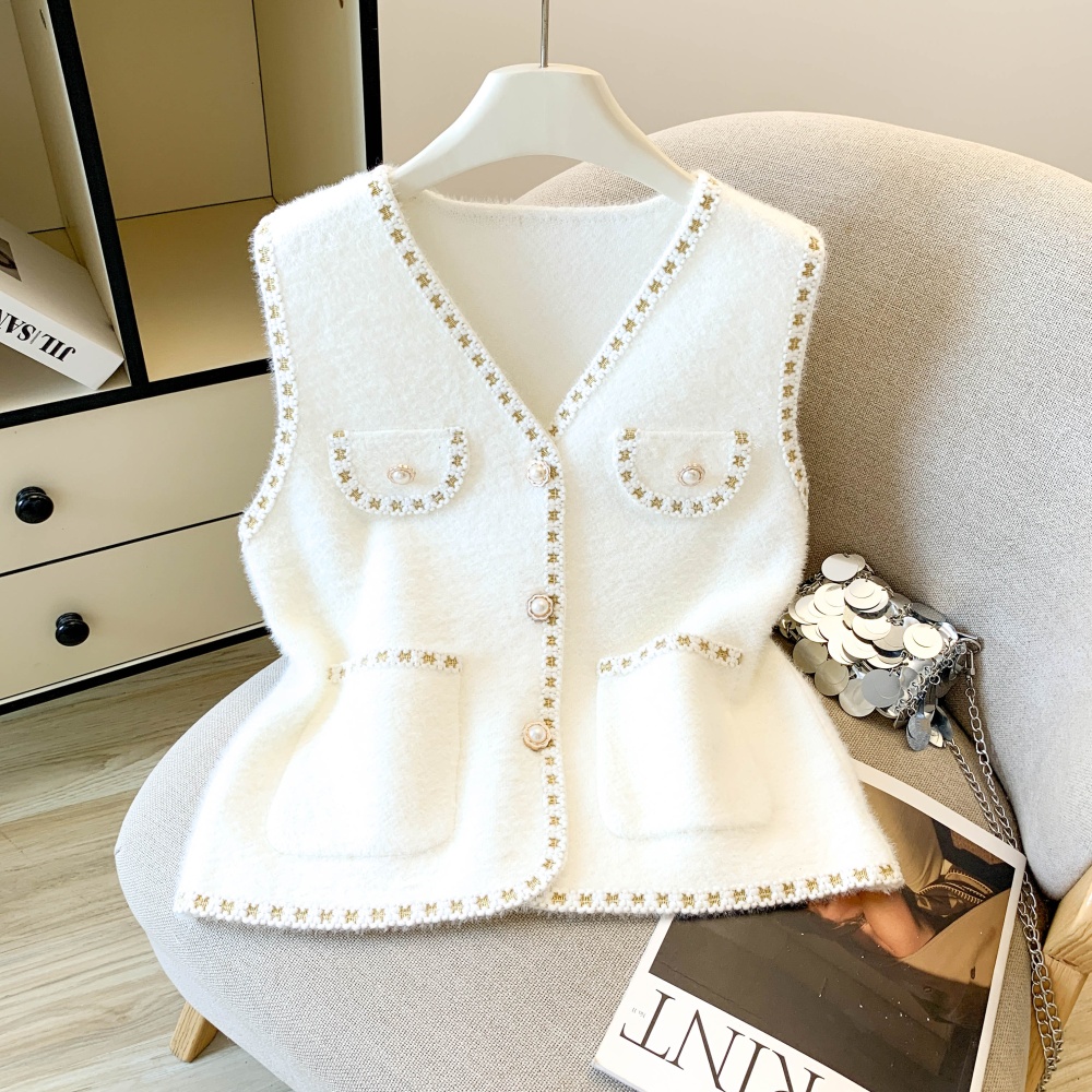 Spring and autumn loose tops chanelstyle vest for women
