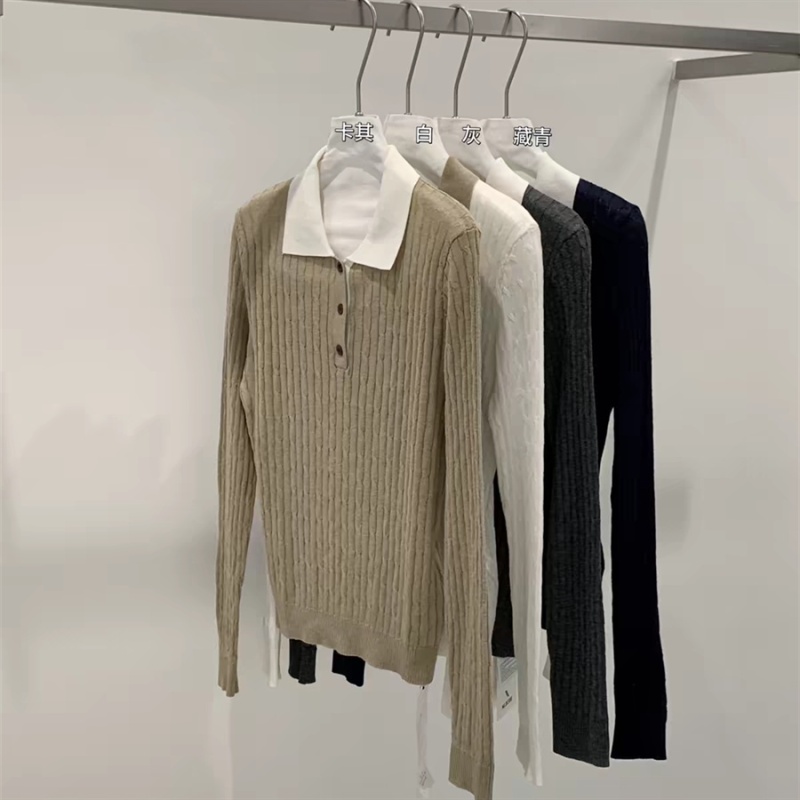 Mixed colors colors long sleeve sweater for women