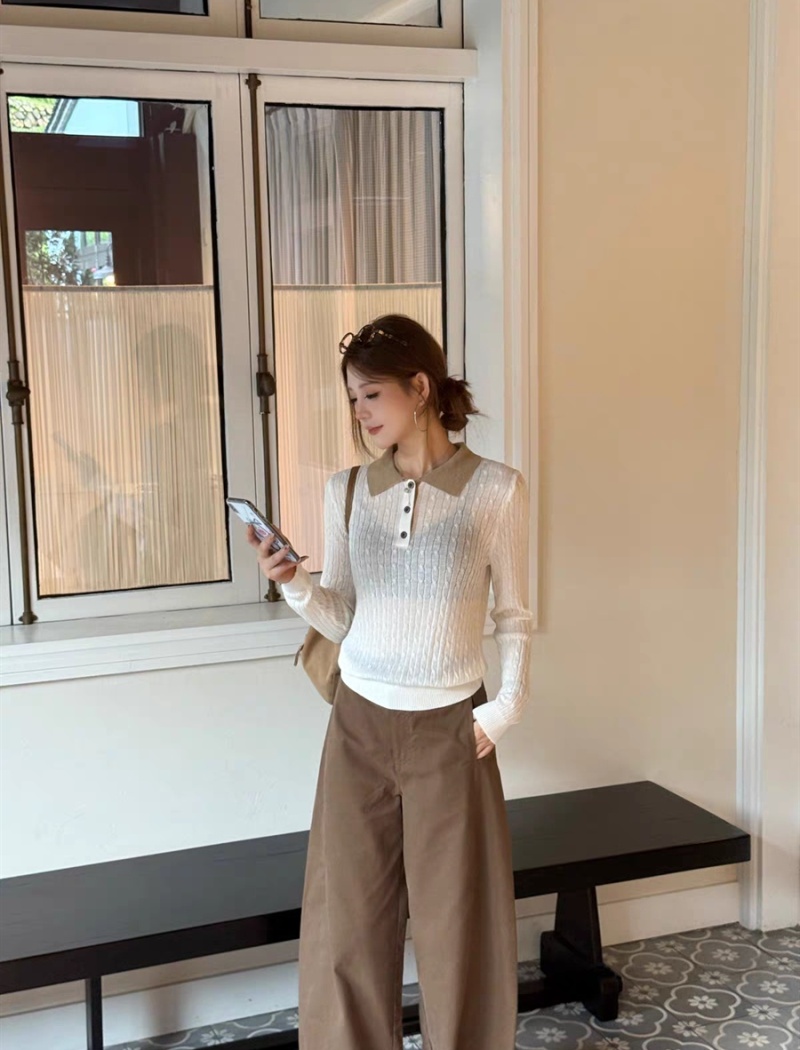 Mixed colors colors long sleeve sweater for women