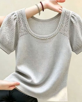 Retro short sleeve small shirt all-match sweater