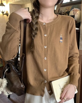 Cubs embroidery coat college knitted tops for women