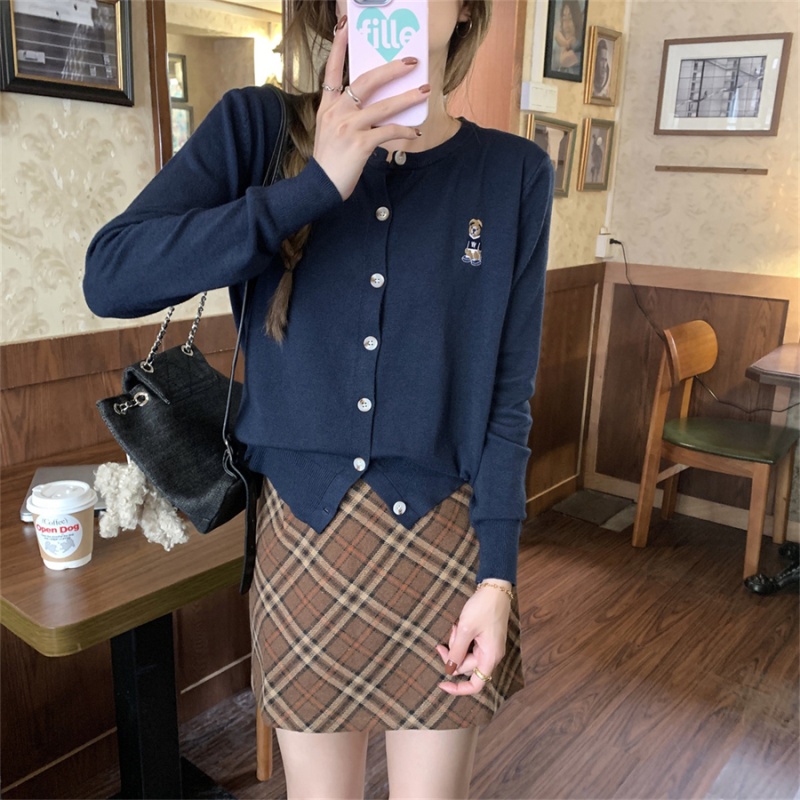 Cubs embroidery coat college knitted tops for women