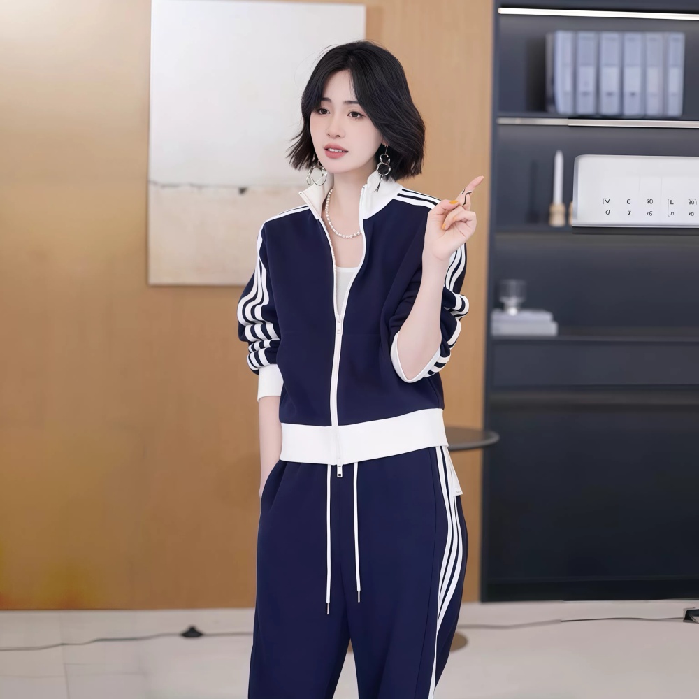 Mixed colors fashion long pants sports tops 2pcs set