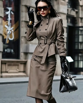 Autumn double row skirt 2pcs set