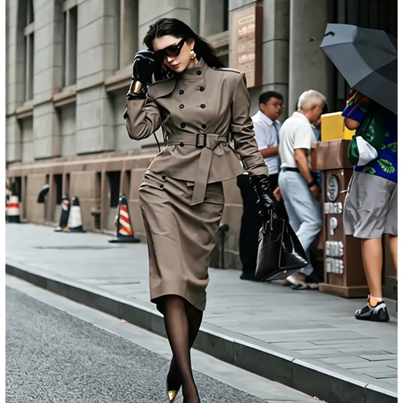Autumn double row skirt 2pcs set