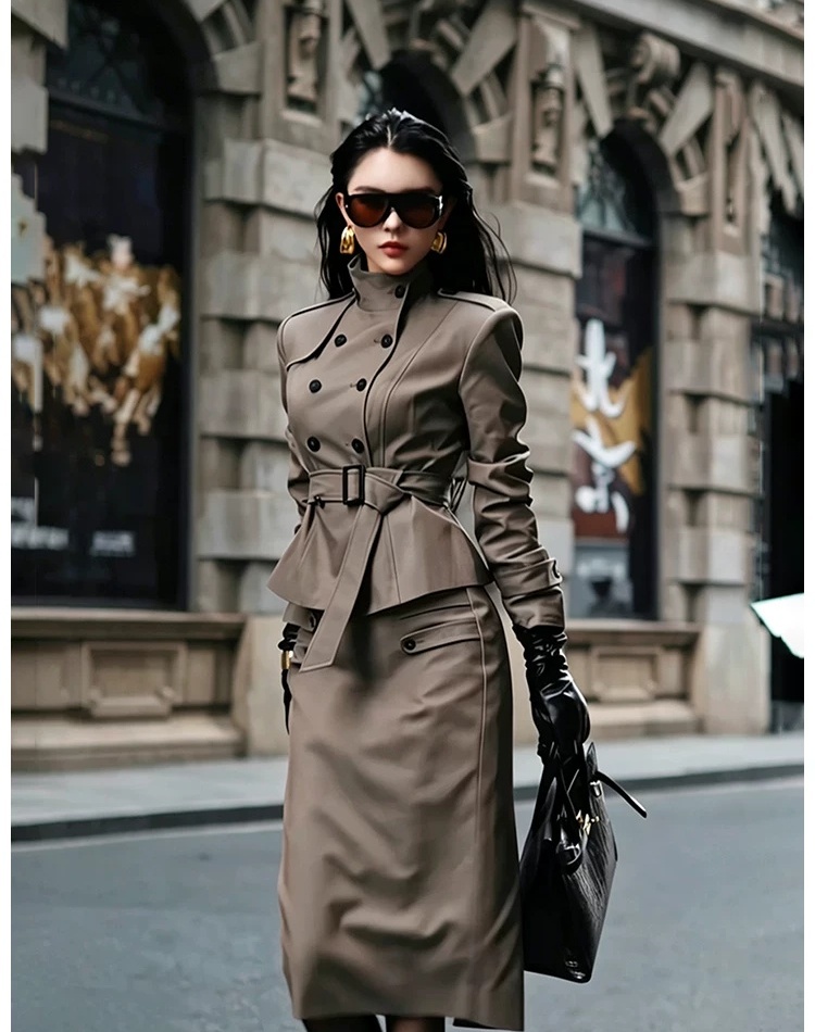 Autumn double row skirt 2pcs set