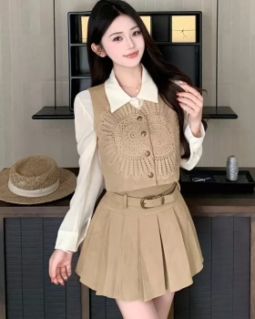Fashion autumn coat temperament shirt 3pcs set