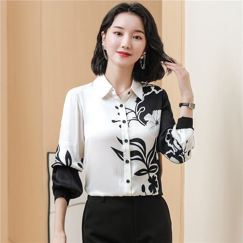 Printing white shirt mixed colors tops for women