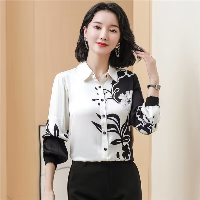 Printing white shirt mixed colors tops for women