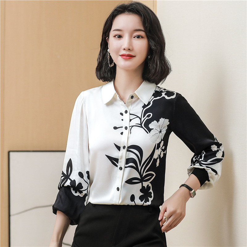 Printing white shirt mixed colors tops for women