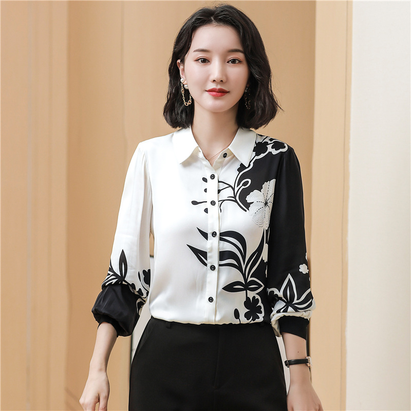 Printing white shirt mixed colors tops for women