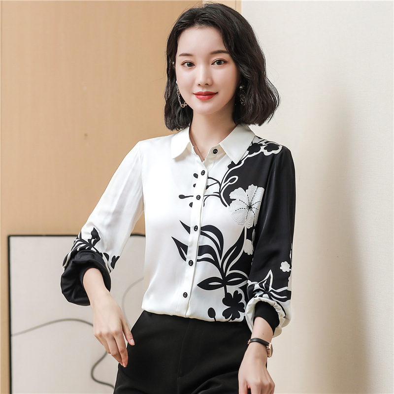 Printing white shirt mixed colors tops for women