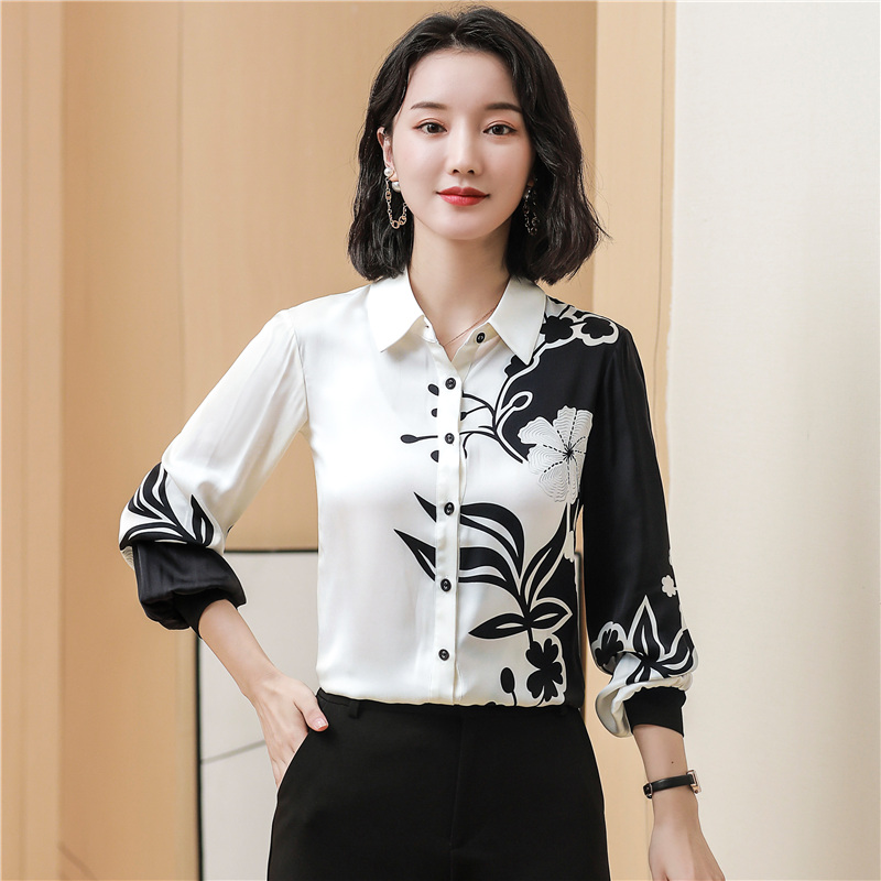 Printing white shirt mixed colors tops for women