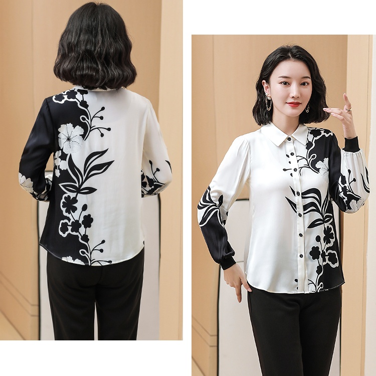 Printing white shirt mixed colors tops for women