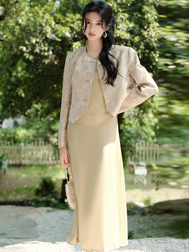 Sling dress temperament long dress a set for women