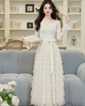 Bottoming cake gauze autumn and winter lady dress