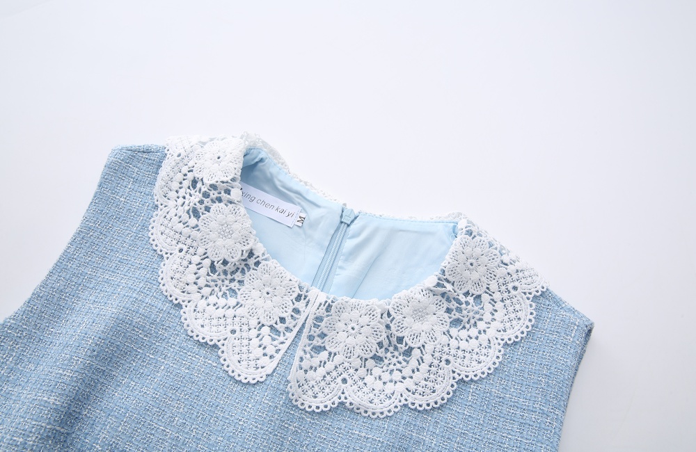 Thick and disorderly lace sleeveless splice T-back