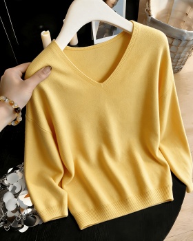 Loose small blending sweater unique puff sleeve tops