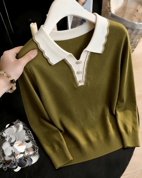 Western style bottoming shirt knitted tops for women