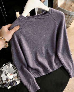 Sequins purple autumn and winter chanelstyle sweater