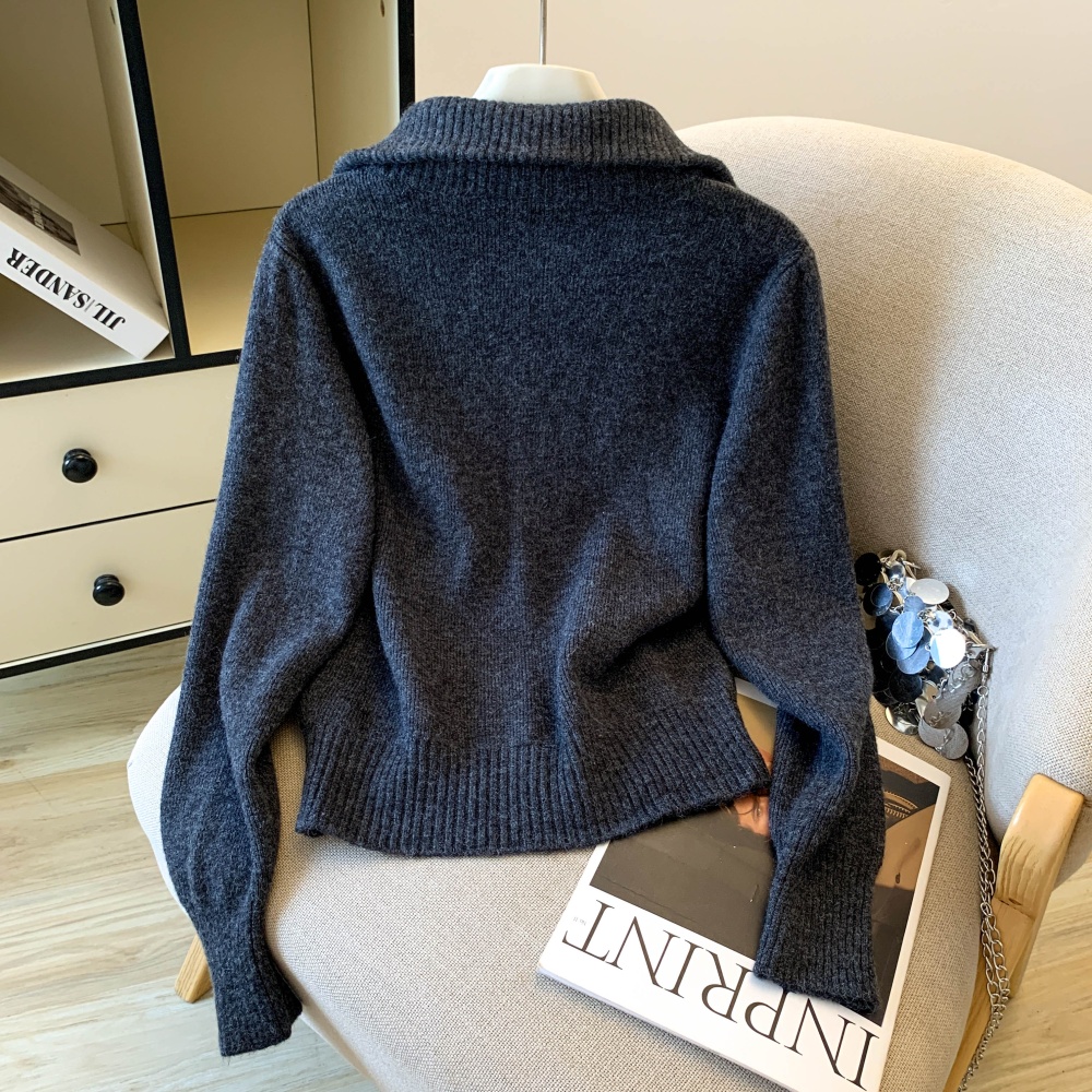 Casual short cardigan double zip coat