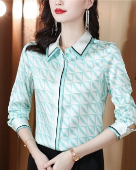Elasticity commuting shirt real silk tops