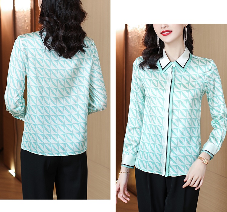 Elasticity commuting shirt real silk tops