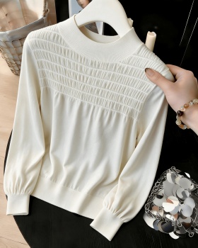 Lantern sleeve lithe silk slim tops