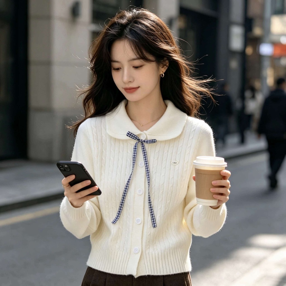 College style sweet sweater doll collar tops