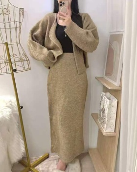 Package hip skirt high waist coat 2pcs set