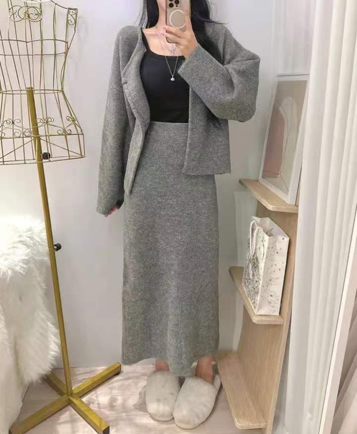 Package hip skirt high waist coat 2pcs set