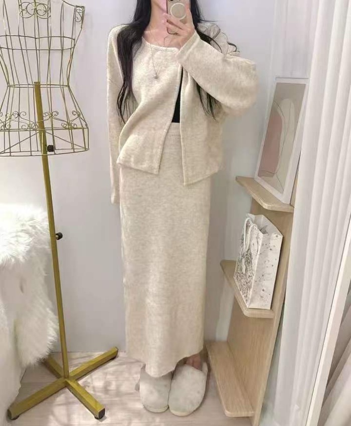 Package hip skirt high waist coat 2pcs set