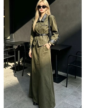 Fashion autumn tops temperament long skirt 2pcs set