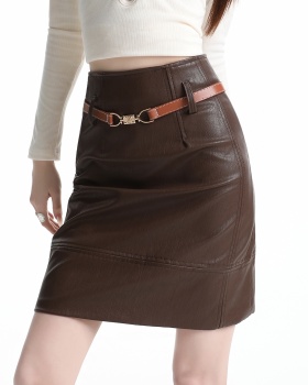 Slim Casual skirt high waist PU short skirt for women
