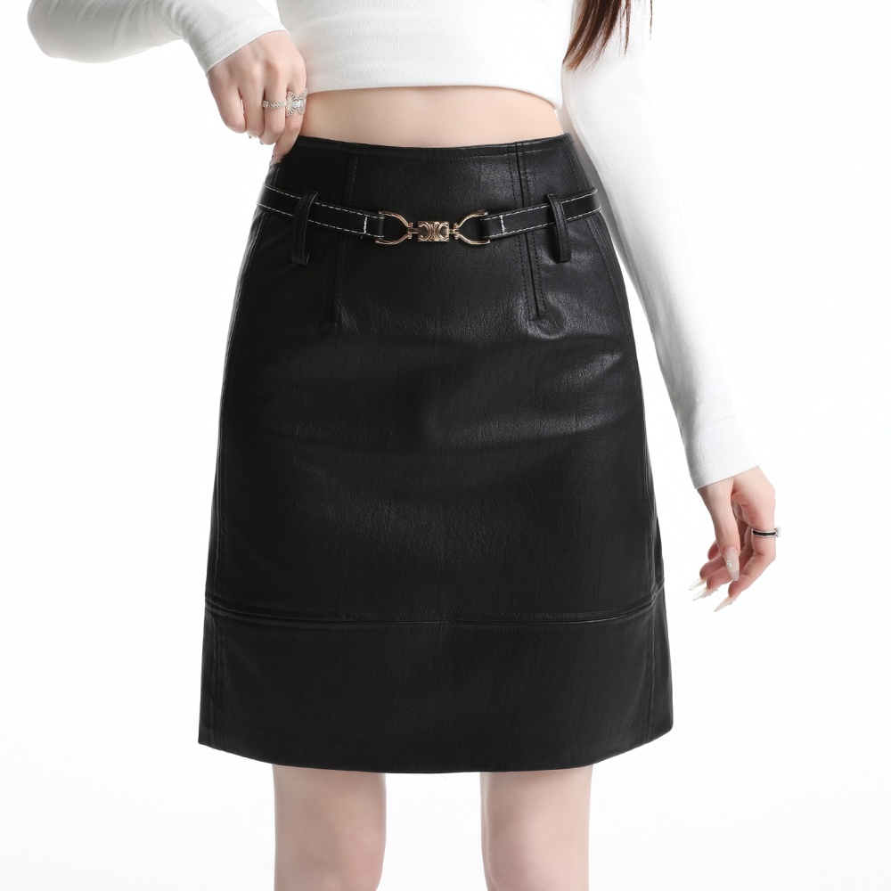 Slim Casual skirt high waist PU short skirt for women