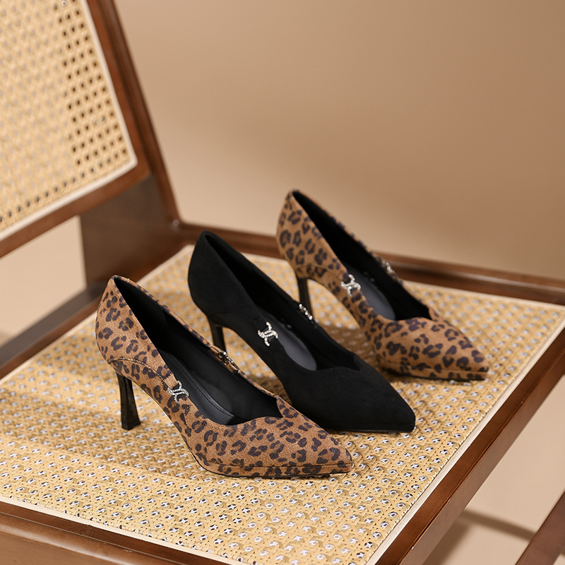 Pointed low high-heeled shoes fine-root temperament shoes