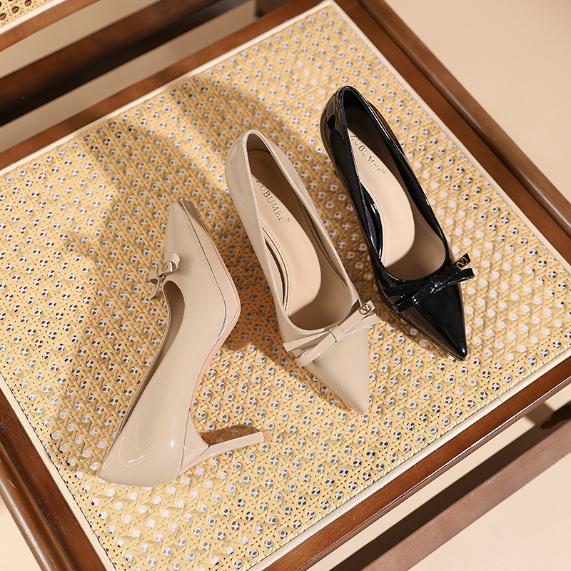 Bow tender pointed platform sexy low shoes