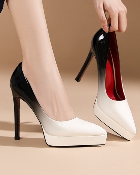 Gradient high-heeled shoes fine-root platform for women