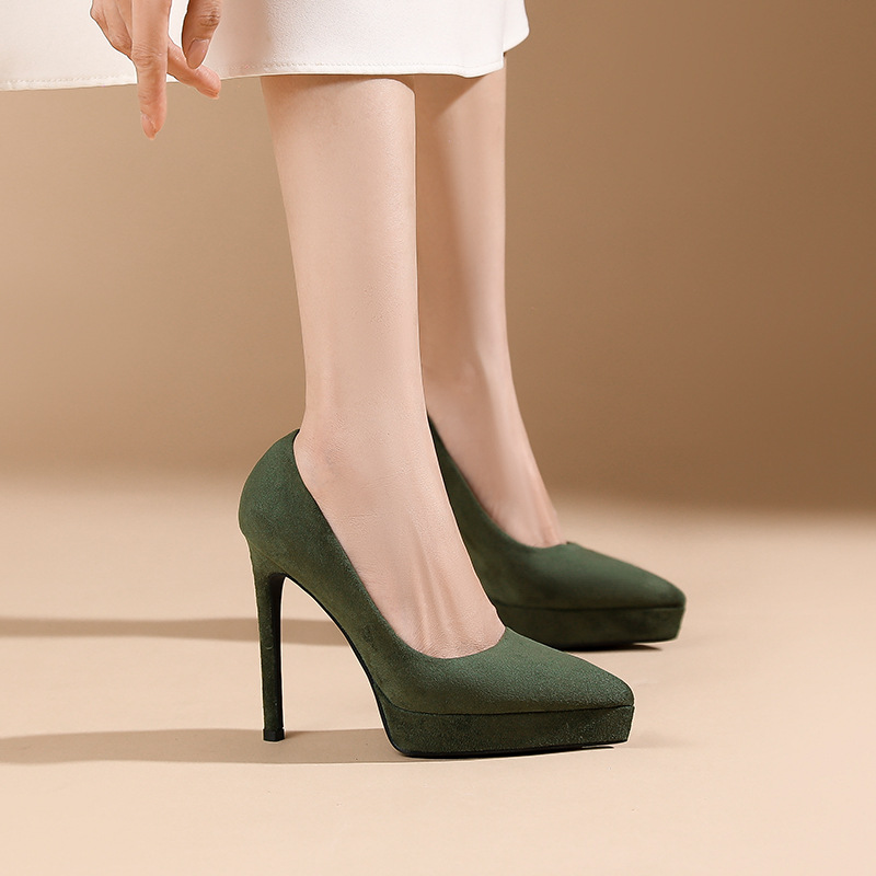 Retro sexy platform pointed high-heeled shoes for women