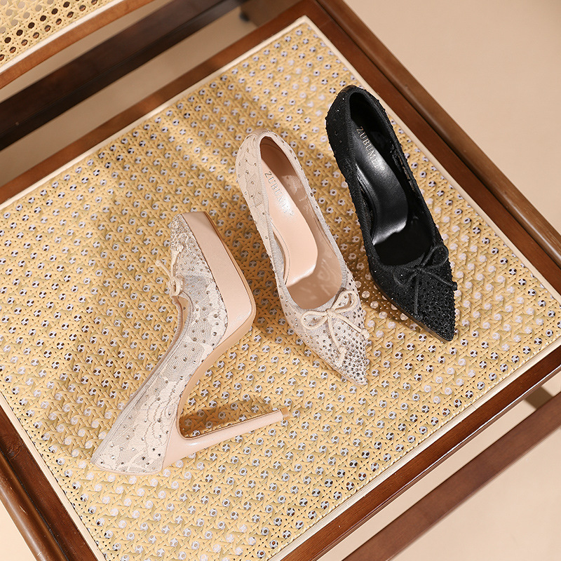 Rhinestone temperament shoes sexy pointed platform