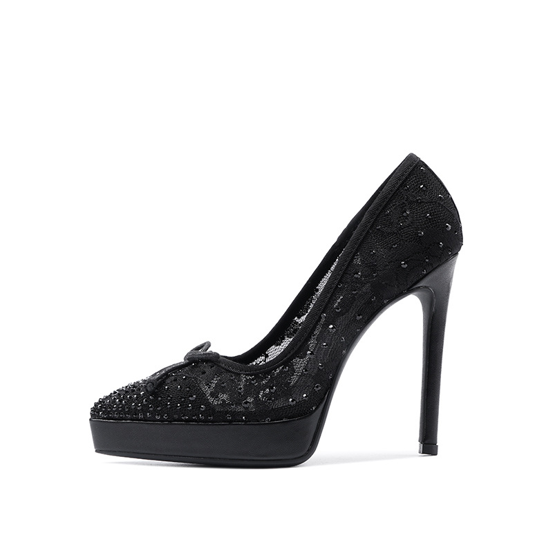 Rhinestone temperament shoes sexy pointed platform