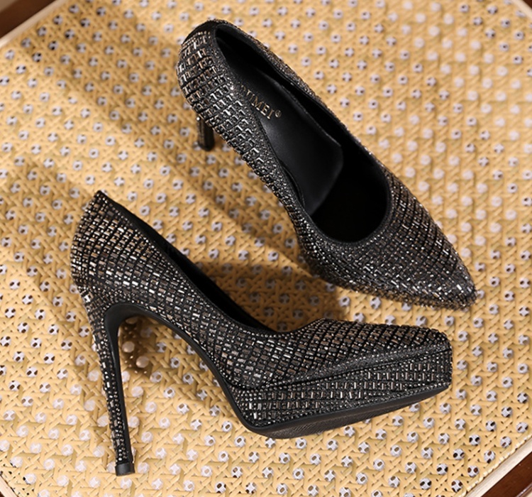  rhinestone platform champagne fully-jewelled shoes